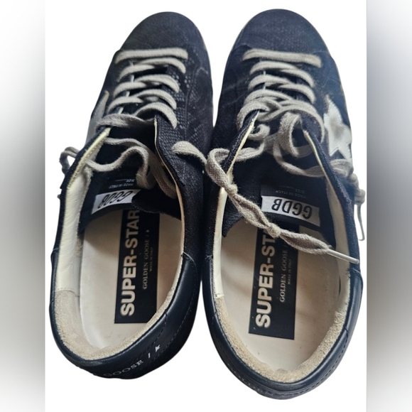 AUTHENTIC Golden Goose Black and Silver Women's Star Sneakers Size 10 EUC - Picture 10 of 16